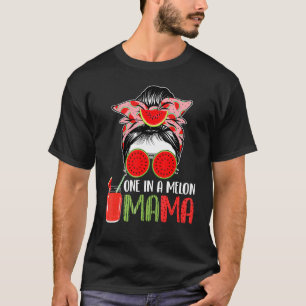Cute In A Melon Mama Messy Bun Watermelon Summer T-Shirt
