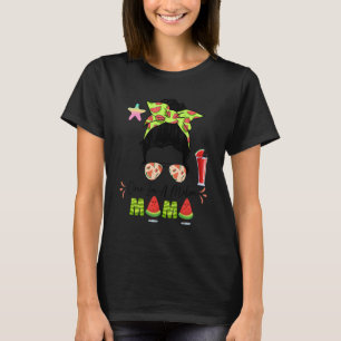 Cute In A Melon Mama Messy Bun Watermelon Summer T-Shirt