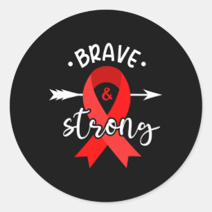 Cute In February We Wear Red Heart Disease Awarene Classic Round Sticker