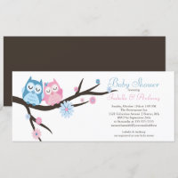 Cute in love Owl Couple Baby Shower
