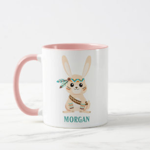 Cute Indian Bunny, Personalise Name, Vs 2 Mug