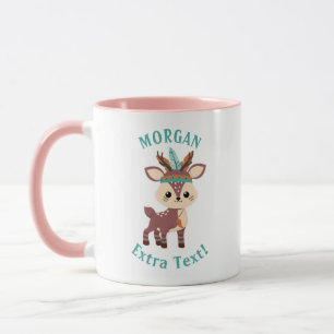 Cute Indian Deer, Personalise Name & Message Mug