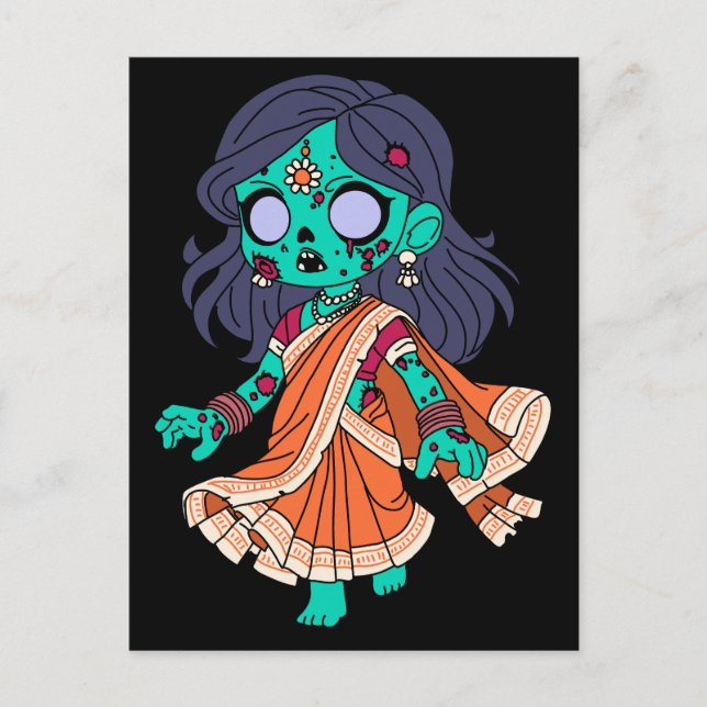 Cute Indian Zombie Postcard (Front)