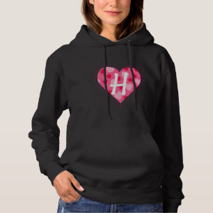 Cute Initial Monogram Letter H Heart Pattern For W Hoodie