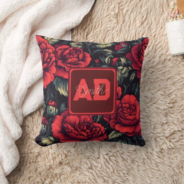 Cute Initial Rose Family Pillow (Blanket)
