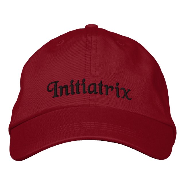 Cute Initiatrix Quote Seductive Red Black  Embroidered Hat (Front)