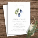 Cute Ink Blue Shoes Foliage Boy Baby Shower Invitation<br><div class="desc">For any further customisation or any other matching items,  please feel free to contact me at yellowfebstudio@gmail.com</div>