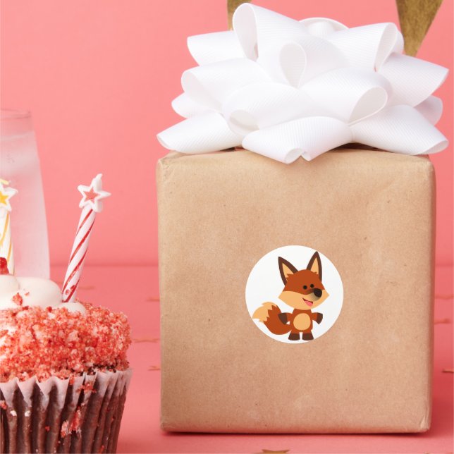 Cute Innocent Cartoon Fox Sticker (Party)
