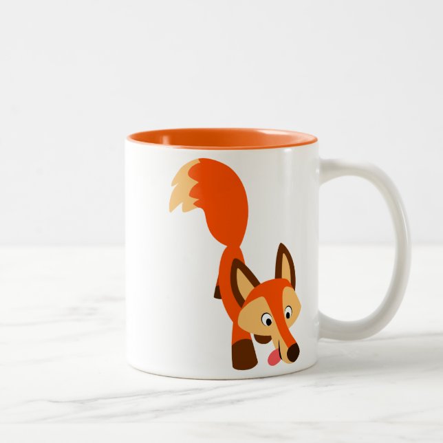 Cute Inquisitive Cartoon Fox Mug (Right)