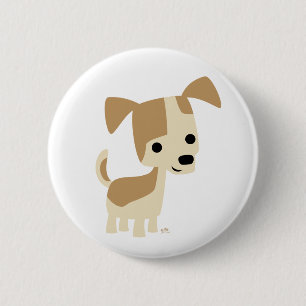 Cute Inquisitive Little Cartoon Dog 6 Cm Round Badge