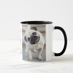 Cute Inquisitive Pug Design Mug