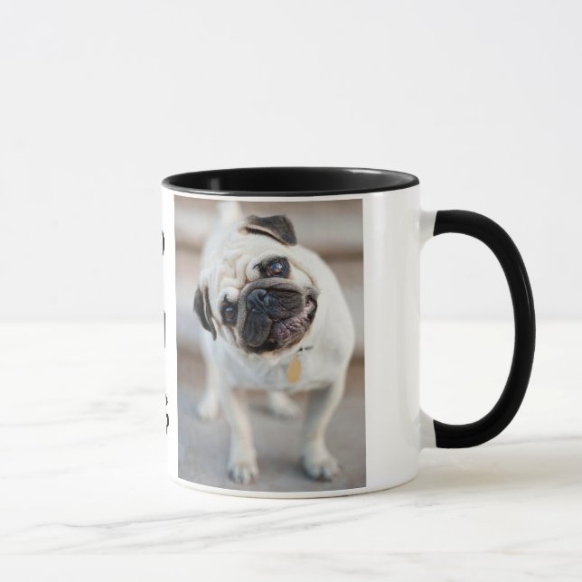 Cute Inquisitive Pug Design Mug (Right)