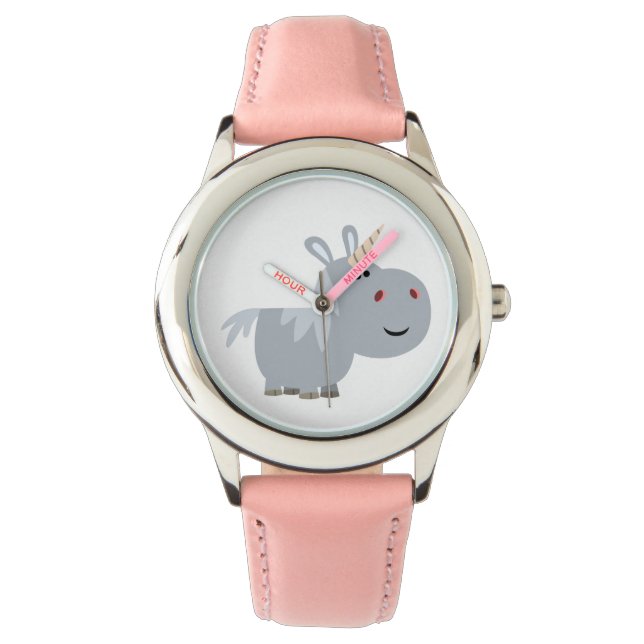 Cute Inscrutable Cartoon Unicorn Watch (Front)