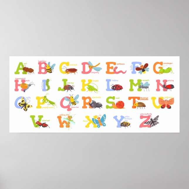Cute Insect Alphabet Poster (Front)