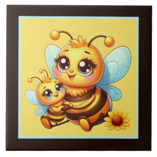 Cute insect bee lovers ceramic tile