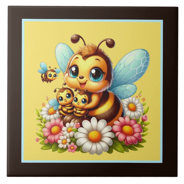 Cute insect bee lovers  ceramic tile (Front)