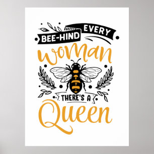 cute inspirational bee lovers word art Queen Poster