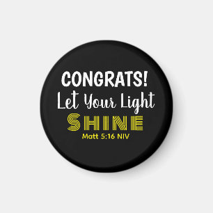 Cute Inspirational Bible Verse Graduation Black Magnet