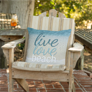 Cute Inspirational Live Love Beach Quote Cushion