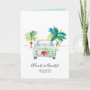 Cute Inspirational Tropical Florida New Year Card