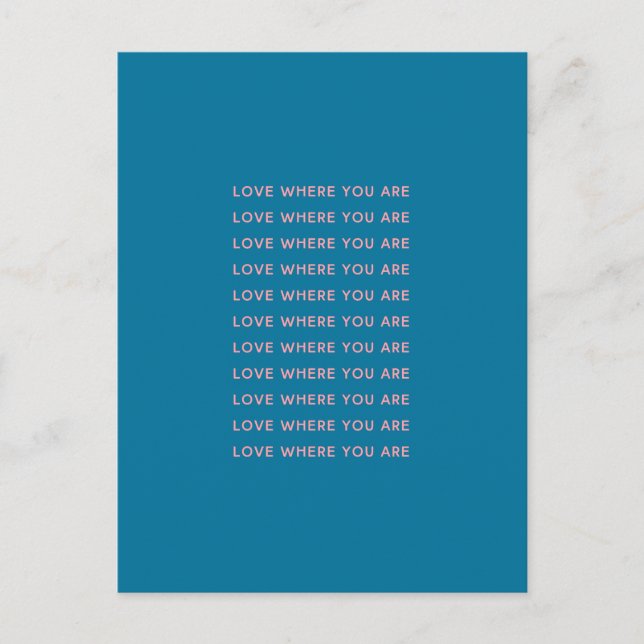 Cute Inspirational Uplifting Words Typography Blue Postcard (Front)