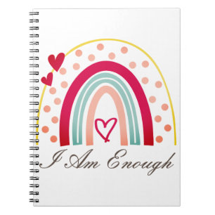 Cute Inspiring I Am Enough Affirmation Notebook