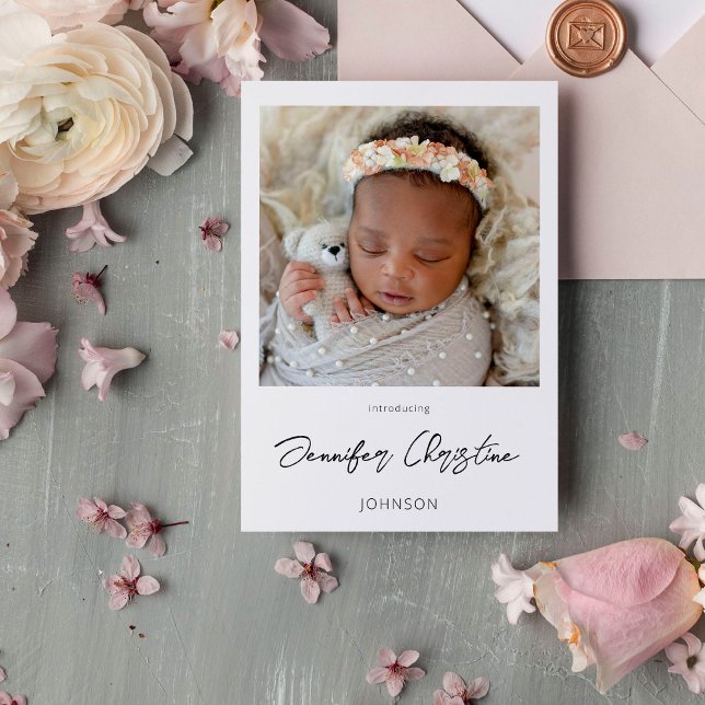 Cute Instant Two Photo Birth Announcement 4 (Creator Uploaded)