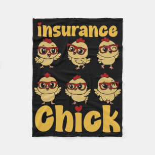 Cute Insurance Agent Chicken Eyegles Insurance Chi Fleece Blanket