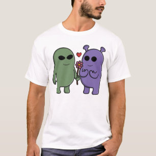 Cute Intergalactic Alien Couple T-Shirt