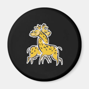cute intertwined giraffes magnet
