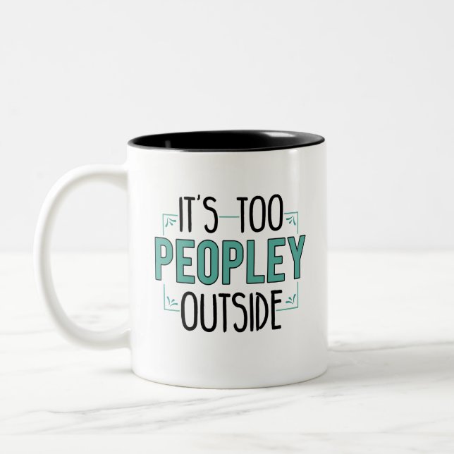 Cute Introvert Grandson Birthday Gag Two-Tone Coffee Mug (Left)