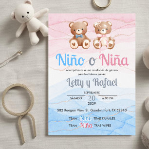 Cute Invitacion Boy or Girl Gender Reveal Invitation