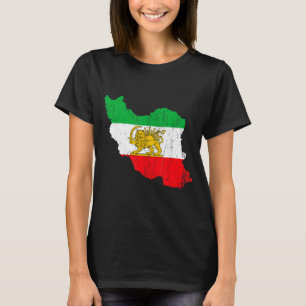 Cute Iran Flag Map Lion Persian T-Shirt