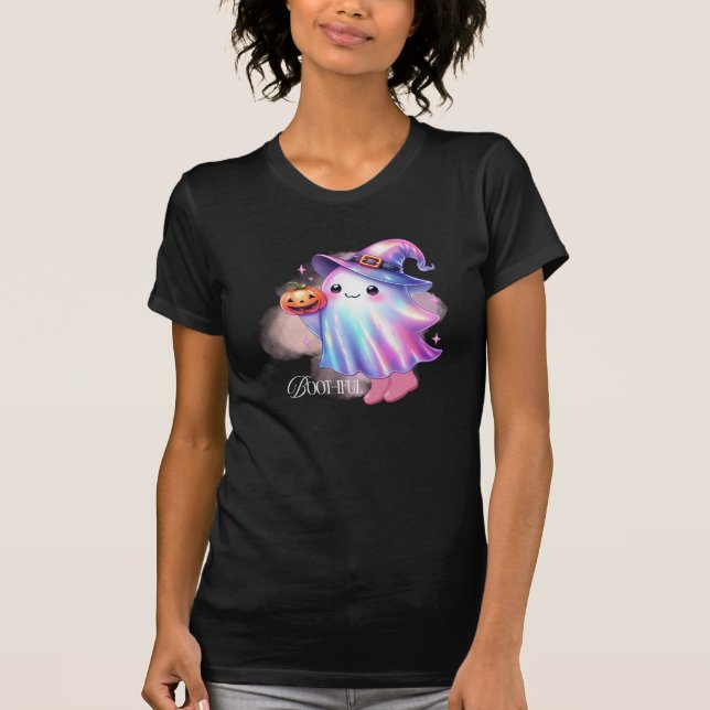 Cute Iridescent Ghost Halloween T-Shirt (Front)