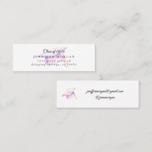 Cute Iridescent Graduation Hat Mini Business Card