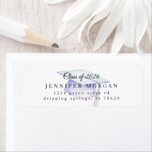 Cute Iridescent Graduation Hat Return Address Label