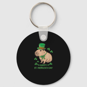 Cute Irish Capybara Leprechaun Happy St.Patrick's Key Ring