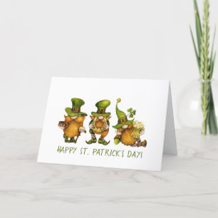 Cute Irish Gnomes Custom Happy St Patrick's Day Holiday Card