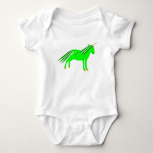 Cute Irish Green and Gold Unicorn Baby Bodysuit