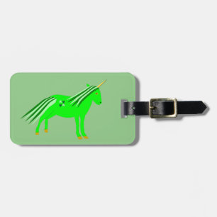 Cute Irish Green and Gold Unicorn Custom Luggage Tag