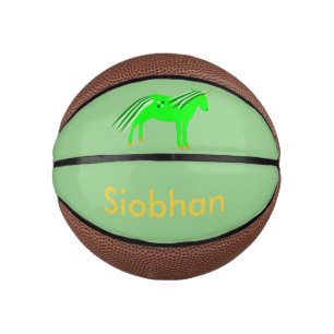 Cute Irish Green and Gold Unicorn Custom Mini Basketball