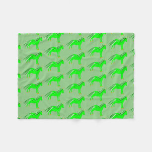 Cute Irish Green and Gold Unicorn Fleece Blanket