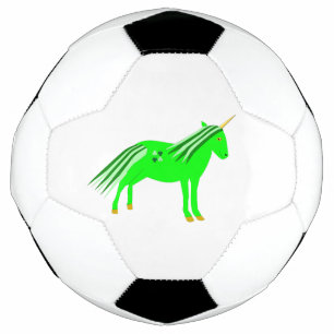 Cute Irish Green and Gold Unicorn Soccer Ball