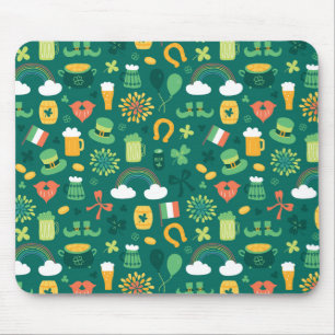 Cute Irish Icon Pattern Mouse Pad