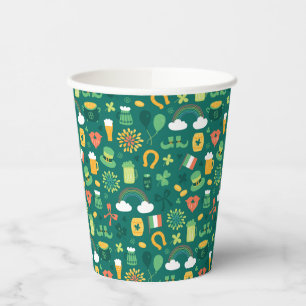 Cute Irish Icon Pattern Paper Cups
