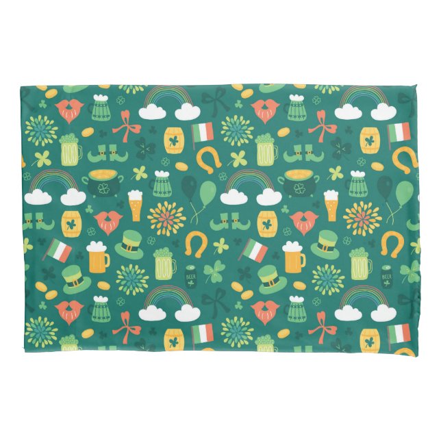 Cute Irish Icon Pattern Pillowcase (Front-Left)
