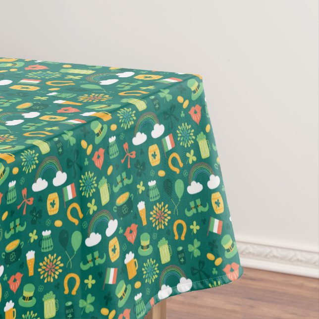 Cute Irish Icon Pattern Tablecloth (In Situ)