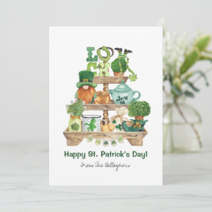 Cute Irish Knickknack Stand St Patrick's Day Holiday Card