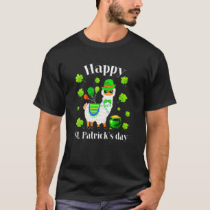 Cute Irish Llama Shamrock Happy St Patrick's Day C T-Shirt