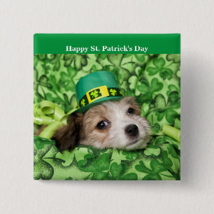 Cute Irish Puppy Background 15 Cm Square Badge
